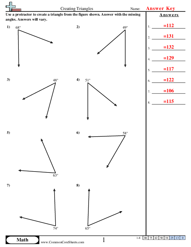  - Creating Triangles worksheet